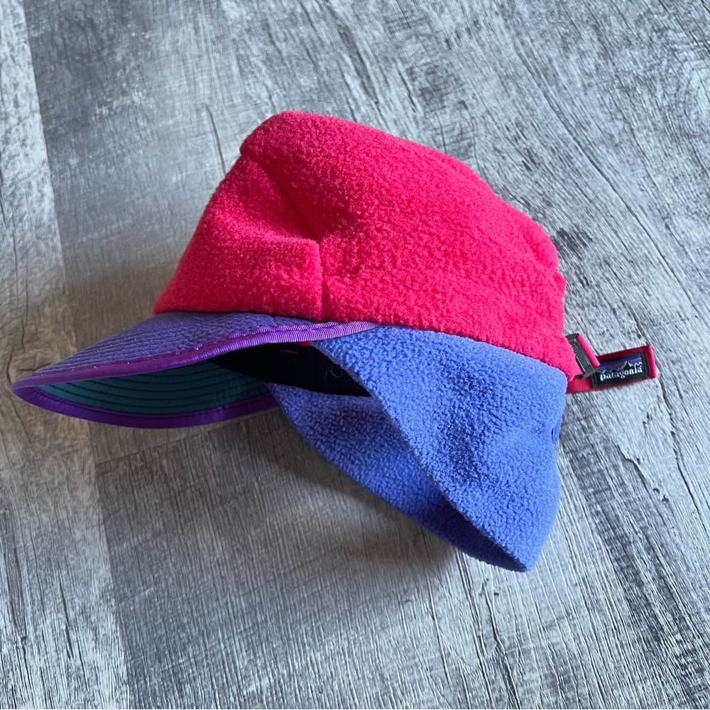 Vintage Patagonia Synchilla Duckbill Fleece Cap Retro Colorblock Hat USA
